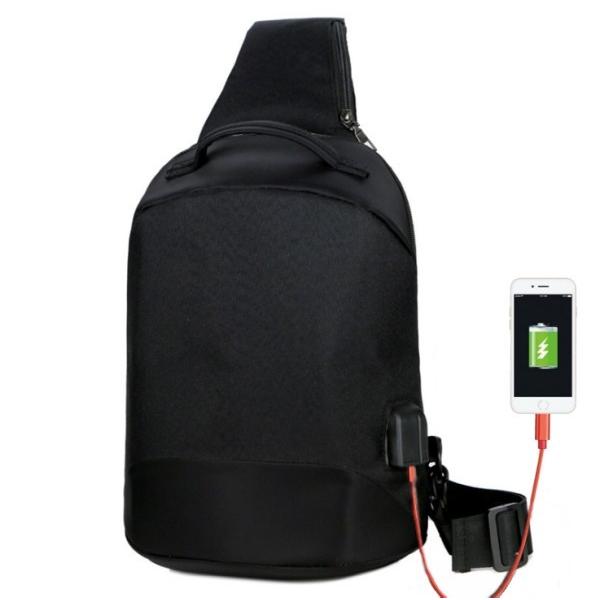 並行輸入品】USBポート搭載 盗難防止 バックパック 《ブラック》 大 