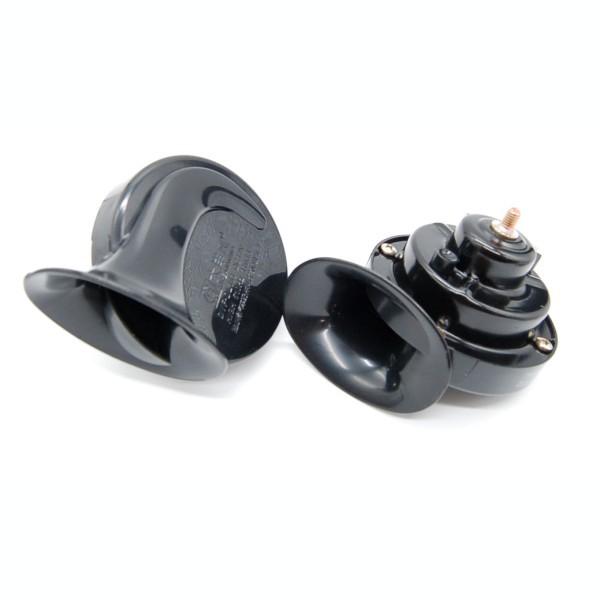 【並行輸入品】爆音 ヨーロピアン 電子ホーン 《12V》 《ブラック》 快音 クラクション(送料別商品)