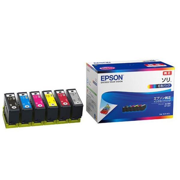 他サイト： 《新品アクセサリー》 EPSON (エプソン) インクカートリッジ ソリ 6色パック SOR-6CLの商品画像