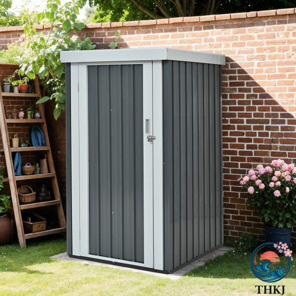 物置 屋外 スチール 倉庫 戸外収納庫 L96 W94 H165cm 物置き おしゃれ 大型 収納庫 屋外物置 防さび ベランダ 防水 ドア 引戸 スチール物置 屋外収納 ロック付
