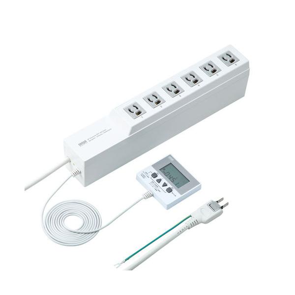 SANWA SUPPLY コンセントタイマー 電源タップ 3P 6個口 3m SANWA SUPPLY コンセントタイマー 電源タップ 3P 6個口 3m