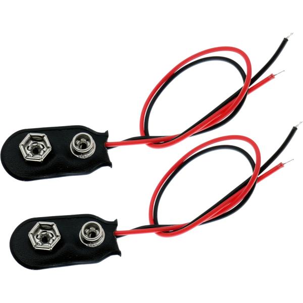 YMS PARTS【2個セット】006P用電池スナップ 縦型ソフトタイプ｜リード線付き Bスナップ 電子工作に最適