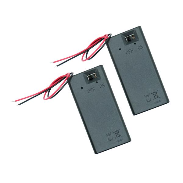 YMS PARTS【2個入】006P 9V 電池ボックス リード線 スイッチ付き 角型電池ケース 電源供給 電子工作 DIY