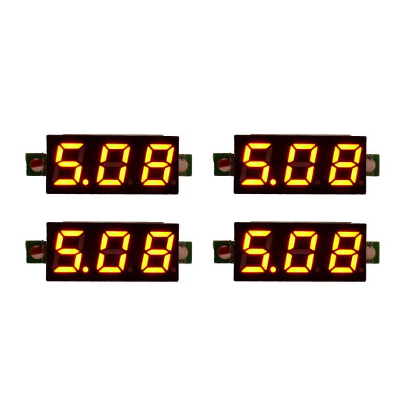YMS PARTS【4個入】小型 LED 0.28インチ 電圧計