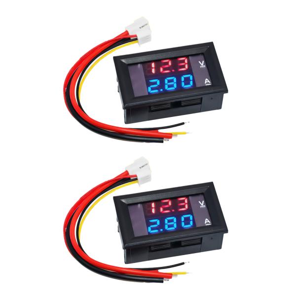YMS PARTS【2個入】LED デジタル 電圧計 電流計 DC 100V 10A パネルメーター