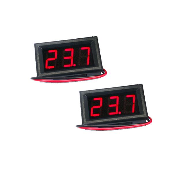 YMS PARTS【2個入】LED デジタル温度計 12V LEDディスプレイ センサーケーブル付き