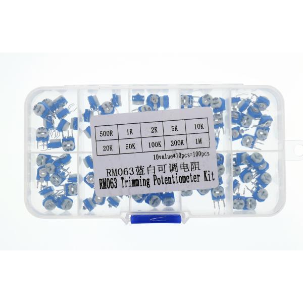 可変抵抗器 100個セット  RM065 半固定抵抗 半固定ボリューム 電子部品 抵抗キット(可変抵抗抵抗セット（A)) 電子工作 電子部品