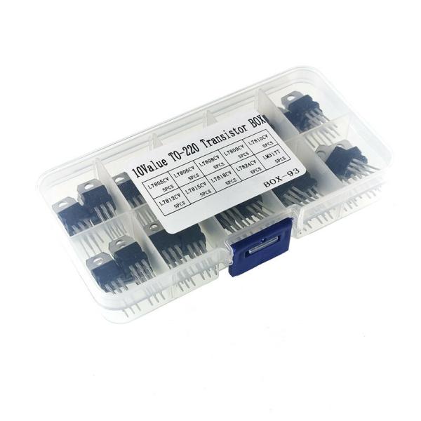 YMS PARTS 【定電圧レギュレーターセット】可変三端子＋固定電圧型 各5個×全10種 計50個（LM317T、L7805CV?L7824CV）