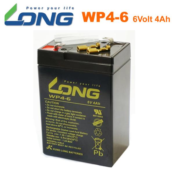 6V 4Ah シールドバッテリー WP4-6 完全密封型鉛蓄電池 DC 6V 電源機器 子供用電動自動車 子供用電動バイク 交換バッテリー メス端子付