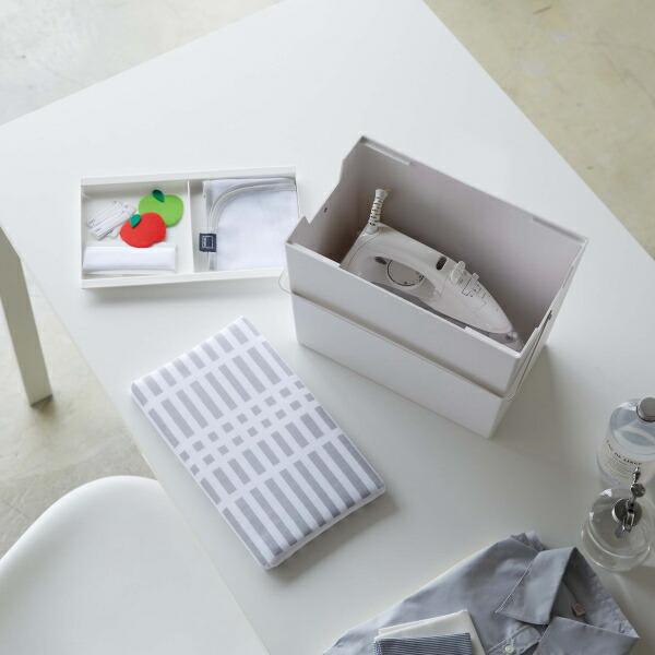 他サイト： 北欧暮らしの定番　アイロン掛けできる蓋付きアイロン収納ケース　チェック　グレーの商品画像