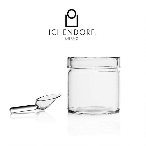 以下は１個あたりのサイズです。本体サイズ：Φ80 mm x H 82 mmBOXサイズ：W 85 mm x D 85 mm x H 120 mm材質：ボロシリケイト（耐熱ガラス）ブランド：ICHENDORF／イッケンドルフTHE TRANS...