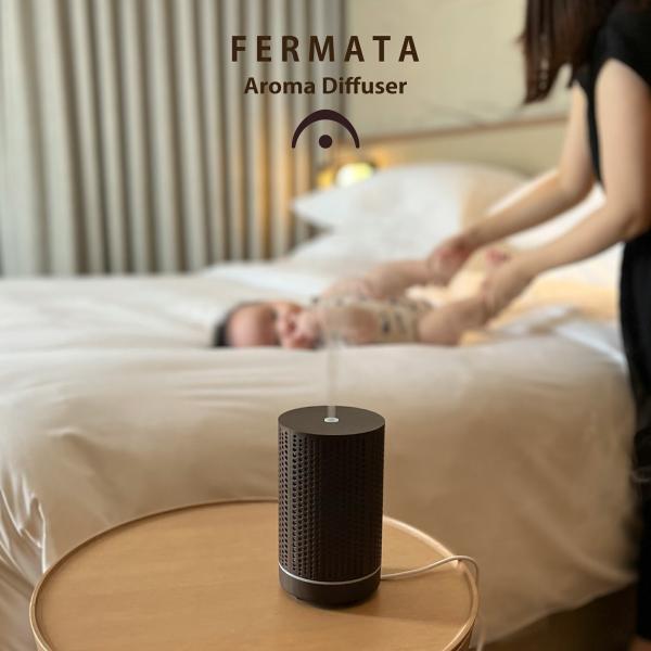 フェルマータ ウッド調 アロマディフューザー FERMATA Wood grain 超音波加湿器 卓上 ミスト 清潔 ポータブル コンパクト AC コンセント 6畳 おしゃれ