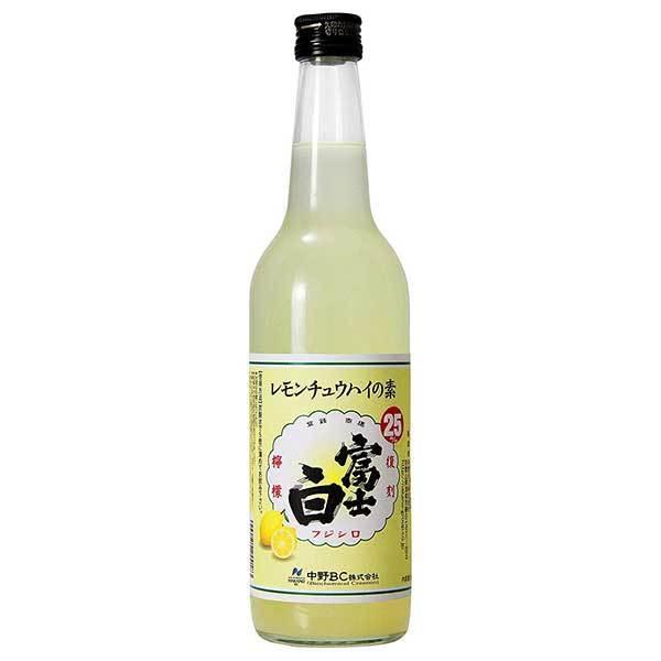 中野BC レモンサワーの素 富士白レモンチュウハイの素 25度 瓶 600ml