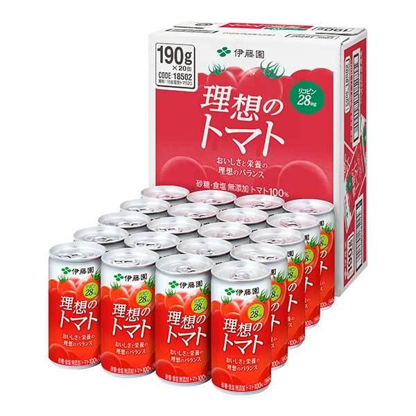 他サイト： 伊藤園 理想のトマト 缶 190g x 20本 ケース販売 伊藤園 日本 飲料 野菜ジュース 18502の商品画像