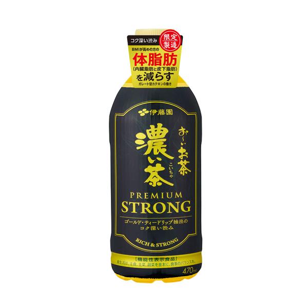 他サイト： 伊藤園 おーいお茶 濃い茶 PREMIUM STRONG [ペット] 470ml x 24本[ケース販売][伊藤園 日本 日本茶 64857]【2ケースまで同梱可】ギフト プレゼント 贈り物 お祝の商品画像