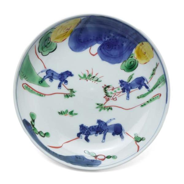 九谷焼：色絵染付野馬文6寸皿・正木春蔵《中皿・17.5cm》 : 和食器の