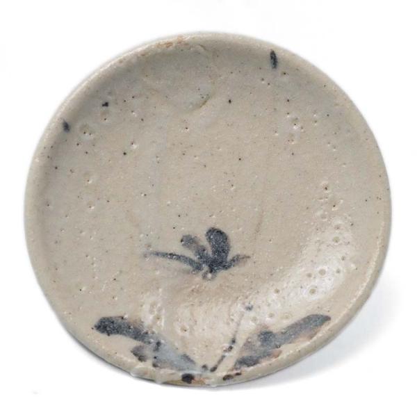 志野焼　絵志野　大橋秋二作　松文　手塩皿　小皿　五客　共箱　V　R7447 志野焼 絵志野 大橋秋二作 松文 手塩皿 小皿 五客 共箱 V