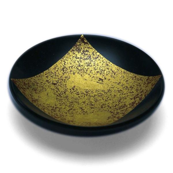 漆器 黒色 金箔 おぼろ月プレート(漆)