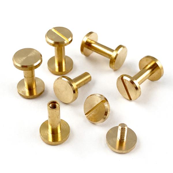 シカゴスクリュー 平ネジ 直径10mm 軸長12mm 6個セット 真鍮製