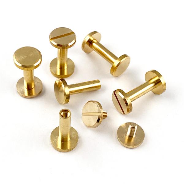 シカゴスクリュー 平ネジ 直径10mm 軸長15mm 6個セット 真鍮製
