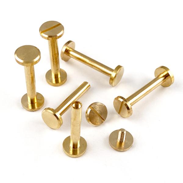 シカゴスクリュー 平ネジ 直径10mm 軸長25mm 6個セット 真鍮製