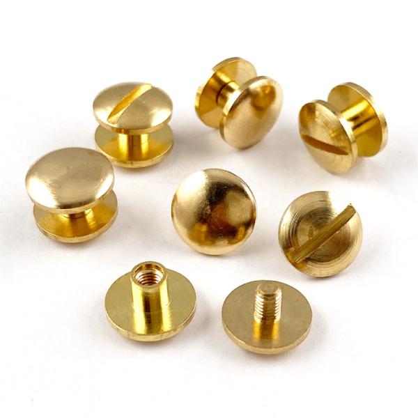 シカゴスクリュー 丸ネジ 直径10mm 軸長4mm 6個セット 真鍮製