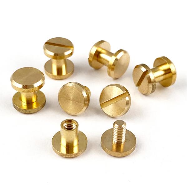 シカゴスクリュー 平ネジ 直径8mm 軸長5mm 6個セット 真鍮製 ブラス
