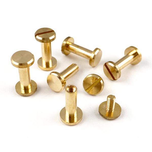 シカゴスクリュー 平ネジ 直径8mm 軸長12mm 6個セット 真鍮製
