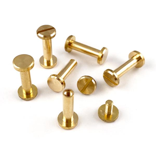 シカゴスクリュー 平ネジ 直径8mm 軸長15mm 6個セット 真鍮製