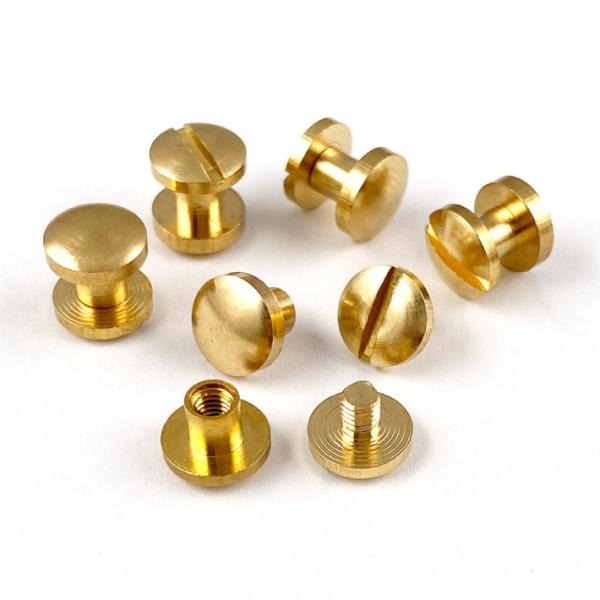 シカゴスクリュー 丸ネジ 直径8mm 軸長4mm 6個セット 真鍮製 ブラス