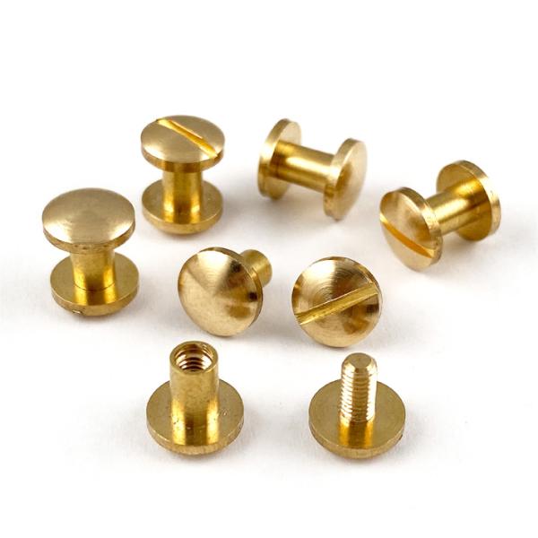 シカゴスクリュー 丸ネジ 直径8mm 軸長6mm 6個セット 真鍮製 ブラス