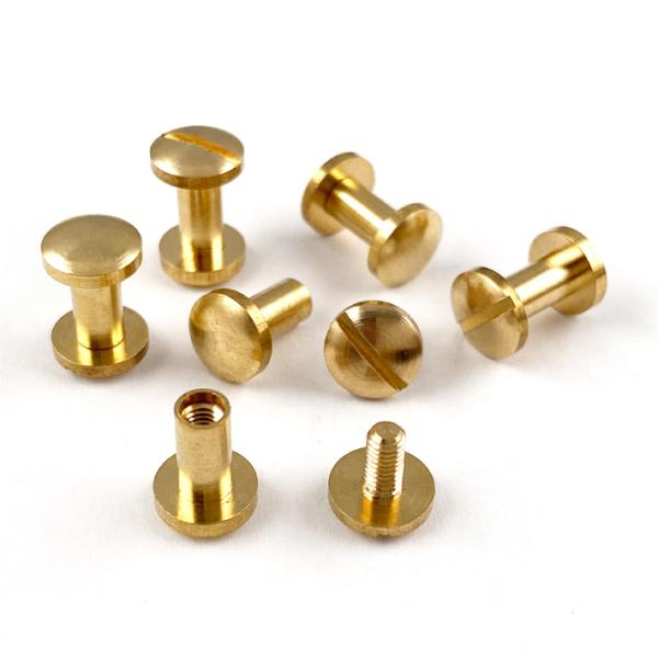 シカゴスクリュー 丸ネジ 直径8mm 軸長8mm 6個セット 真鍮製 ブラス