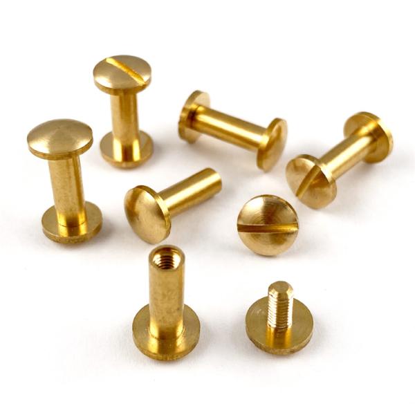 シカゴスクリュー 丸ネジ 直径8mm 軸長12mm 6個セット 真鍮製