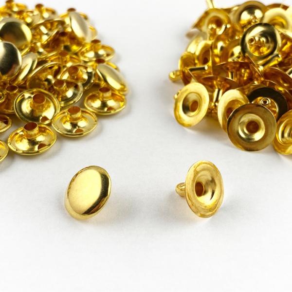 片面カシメ 頭12mm 足8mm 真鍮製 100個セット レザークラフト 金具