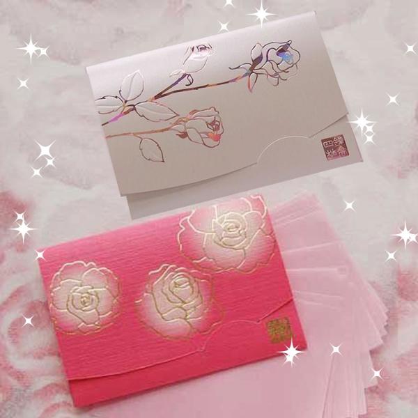 四葩で人気のばら香り付あぶらとり紙、２種類送料込みでお得に試せます。ぼかし染め香りローズ　短冊サイズ　20枚入りきらめき香りローズ　　短冊サイズ　20枚入り