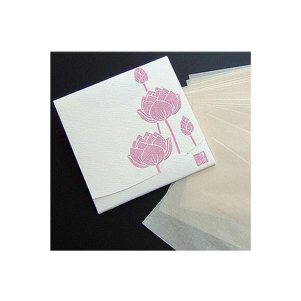 やさしいピンクのハスの花【サイズ】90×90ｍｍ　方形サイズ【枚数】　40枚入り100パーセント天然素材（麻にシルク繊維配合）