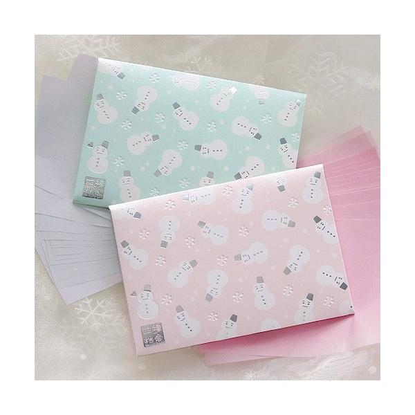 ピンクとグリーンのあぶらとり紙２個を、ソフト小袋に包んでちょっとした贈り物に！