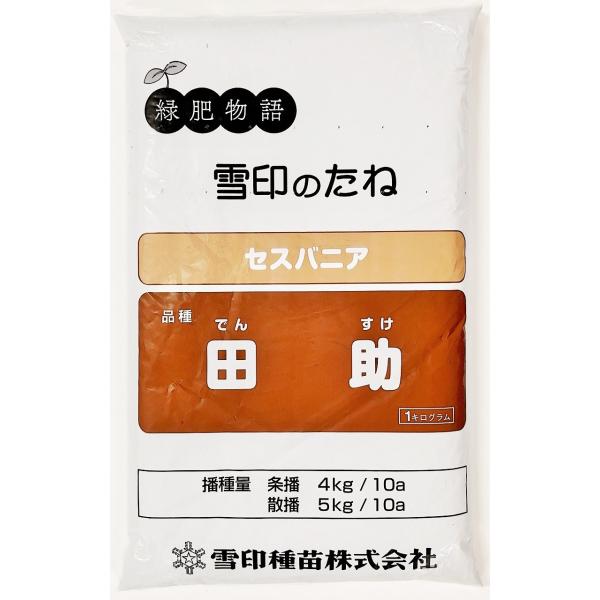 セスバニア　品種名：田助暖地型の一年生マメ科緑肥作物です。 耐湿性に優れ、水田転換畑での生育が旺盛で、直根で深部まで届きますので湿害のある圃場での排水性や通気性改善にも効果的です。 開花始めでの炭素率（C/N比）が低く、後作小麦等への窒素飢...