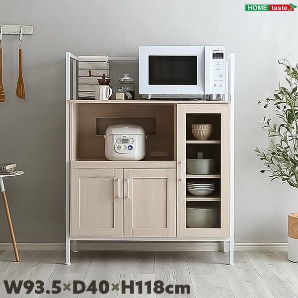 白レンジ・炊飯台付き食器棚