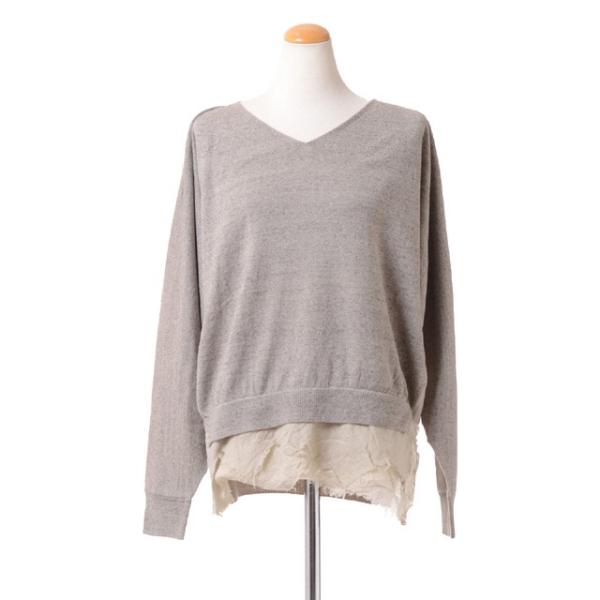 パドカレ pas de calais Vネックセーター 植物染コットンウール 