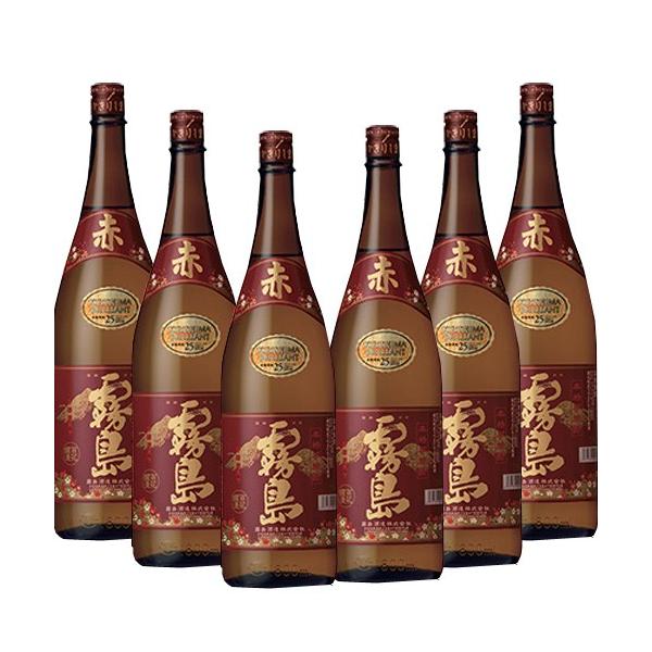 段ボール箱発送です。赤霧島 1800ml６本 ２５度 送料無料 セット 霧島