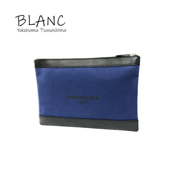 BALENCIAGA バレンシアガ ネイビー クリップM クラッチバッグ