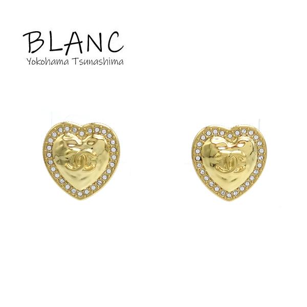 CHANEL（シャネル） ココマーク ラインストーン ハート ピアス メタル