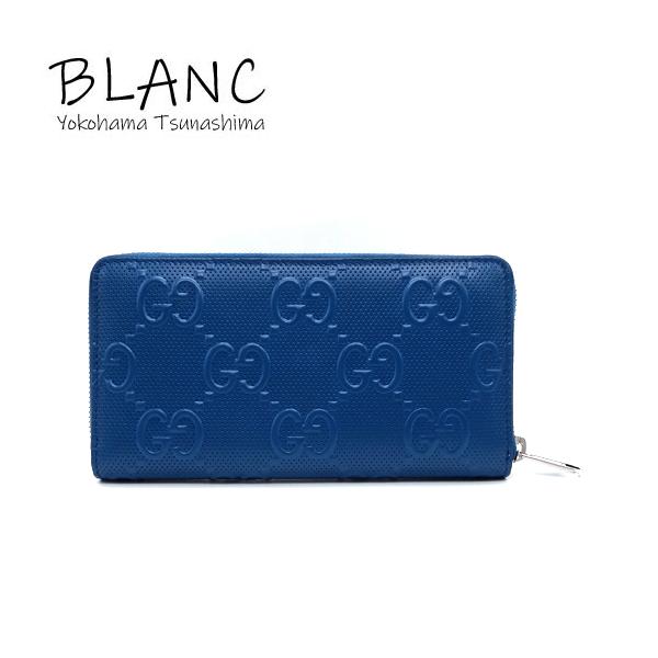 GUCCI（グッチ） GGエンボス ウォレット ラウンドファスナー長財布