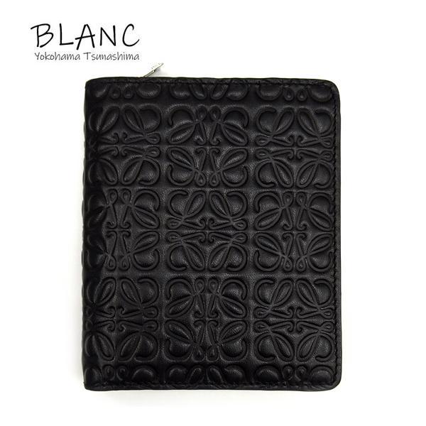 極美品◆LOEWE 二つ折り財布 リピートアナグラム ブラック yokohama-blanc_f04-3308