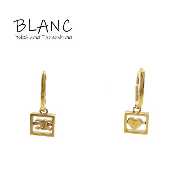 CELINE セリーヌ ゴールド ピアス 片耳 CELINE セリーヌ トリオンフ ロゴ＆ハートピアス メタル