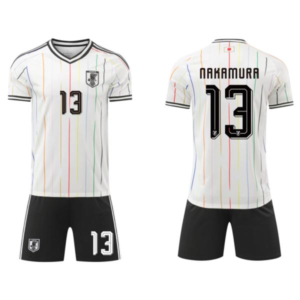 B341 サッカーユニフォーム 日本代表 2026/2030年シーズン  アウェイ ＃13 大人用、子供用 半袖ノーブランド品のレプリカユニフォーム