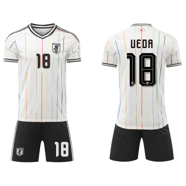 B339 サッカーユニフォーム 日本代表 2026/2030年シーズン  アウェイ ＃18 大人用、子供用 半袖ノーブランド品のレプリカユニフォーム