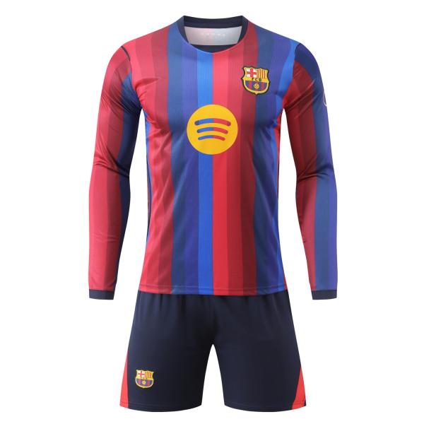 B516 サッカーユニフォーム バルセロナ 2026-2027年 ホーム 長袖大人用 子供用 ノーブランド品レプリカ 番号、個人名は自由にカスタマイズできます