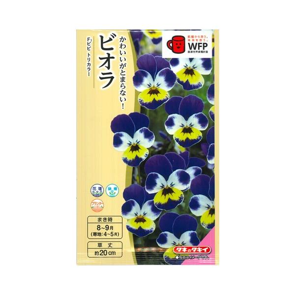 【ビオラ】ビビ トリカラー【タキイ種苗】（0.2ml）【耐寒性一年草】[秋まき]